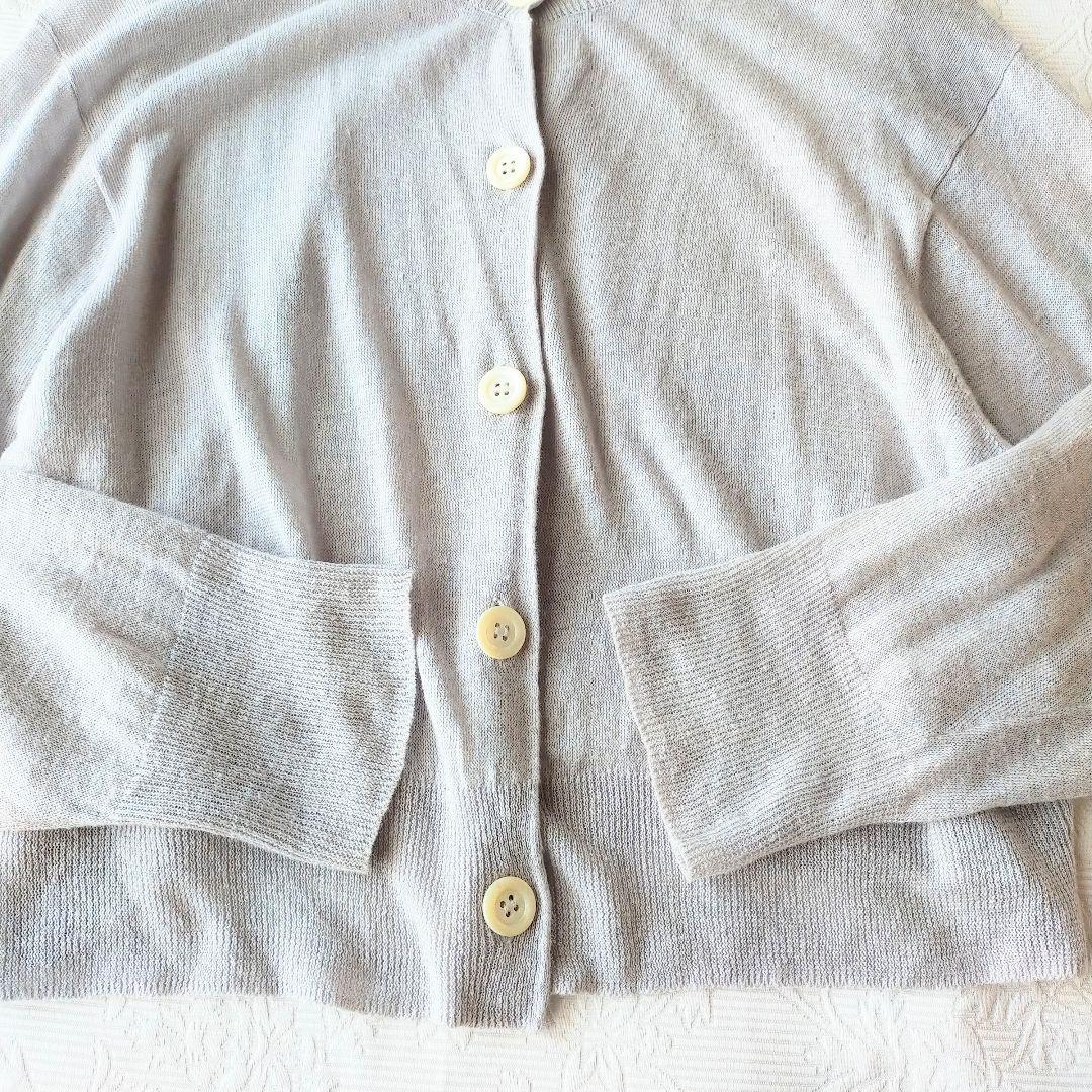 マーガレットハウエル リネン 100％ カーディガン ライトグレー - メルカリ