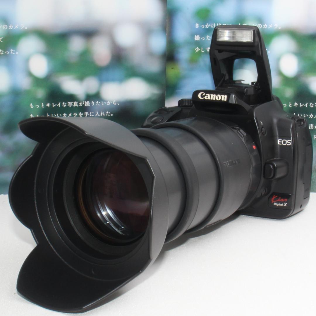 ❤️軽くて簡単操作❤️Canon EOS kiss X 中望遠レンズセット❤️ EOS Kiss キヤノン Canon X4 EF 70-300mm 望遠 レンズセット 手振れ