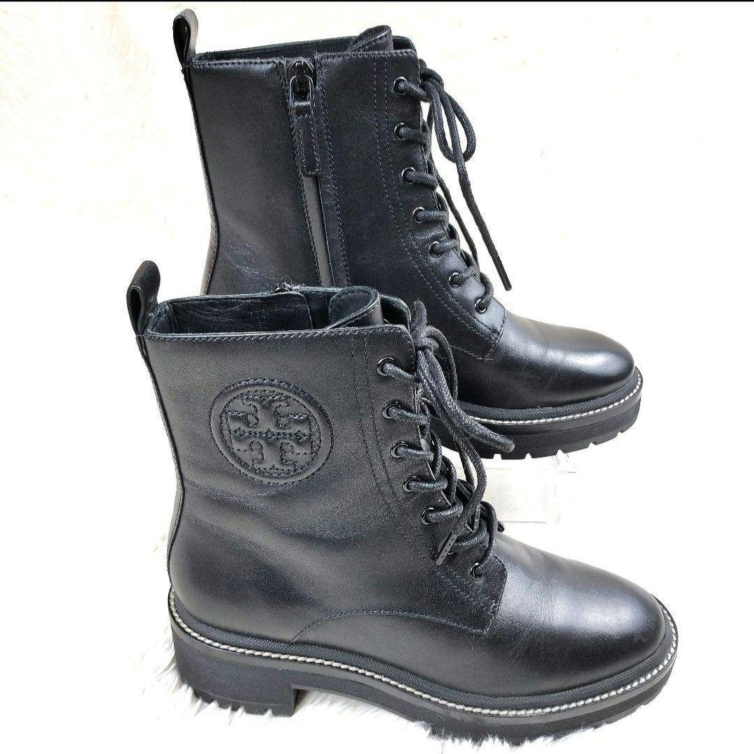 【美品】トリーバーチ ミラー 50 レザー ラグソール ブーティ 23.0cm