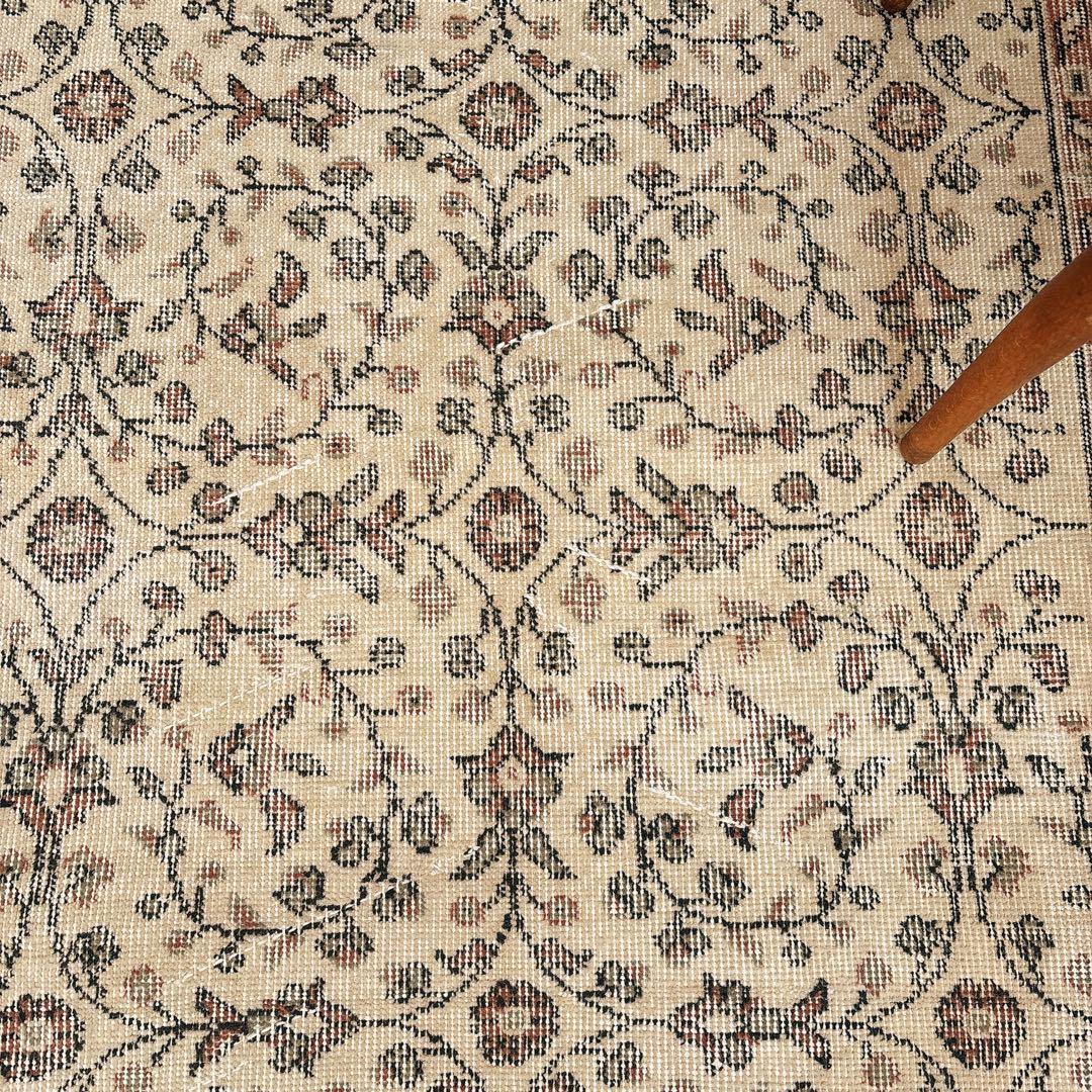 hyokoさま専用トルコ ヴィンテージラグ グリーン ベージュ フローラル