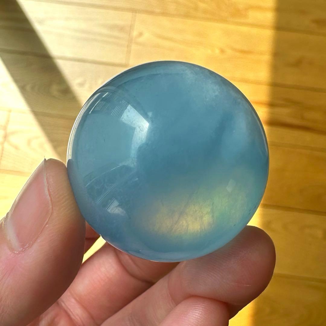 アクアマリン　スフィア　3.3㎝　高品質　アクア　50.7g