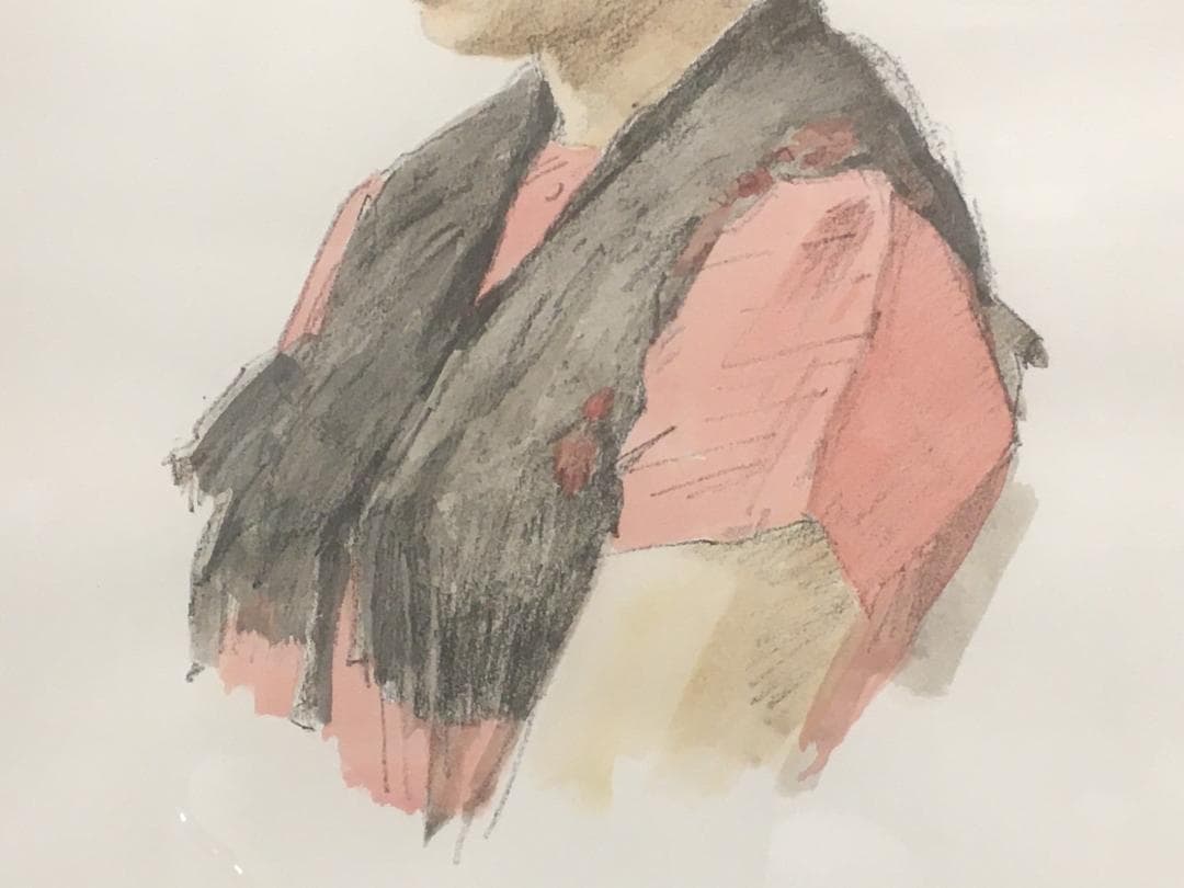 小磯良平 女性像 R.Koiso 美術品 絵画 人物画 - メルカリ