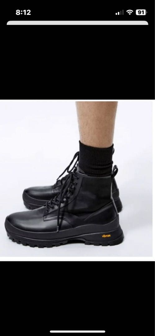 ZARA VIBRAM ビブラムソール レザーブーツ 26.5 L108370079