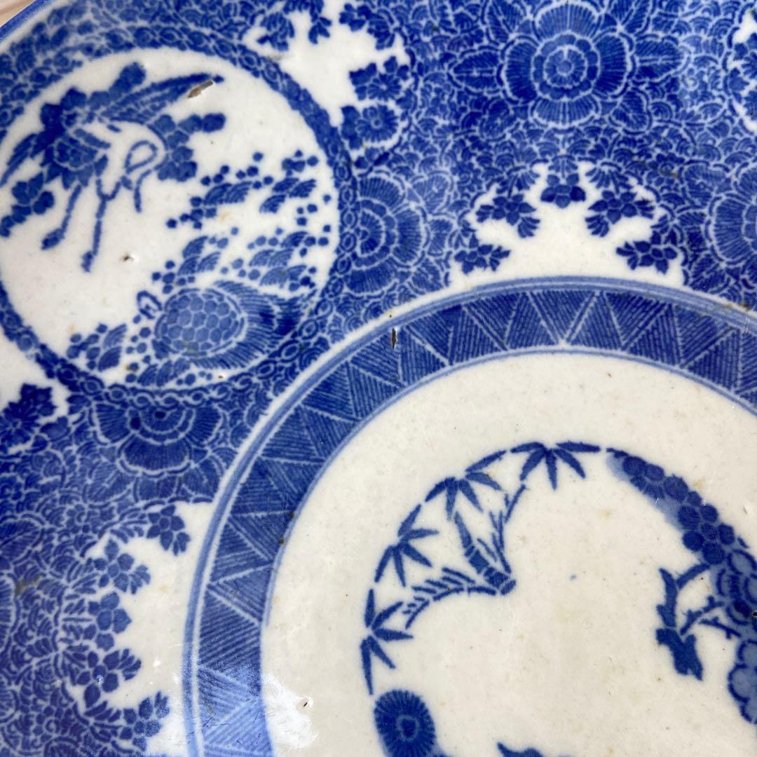 古伊万里染付印判鶴の図大皿 - メルカリ