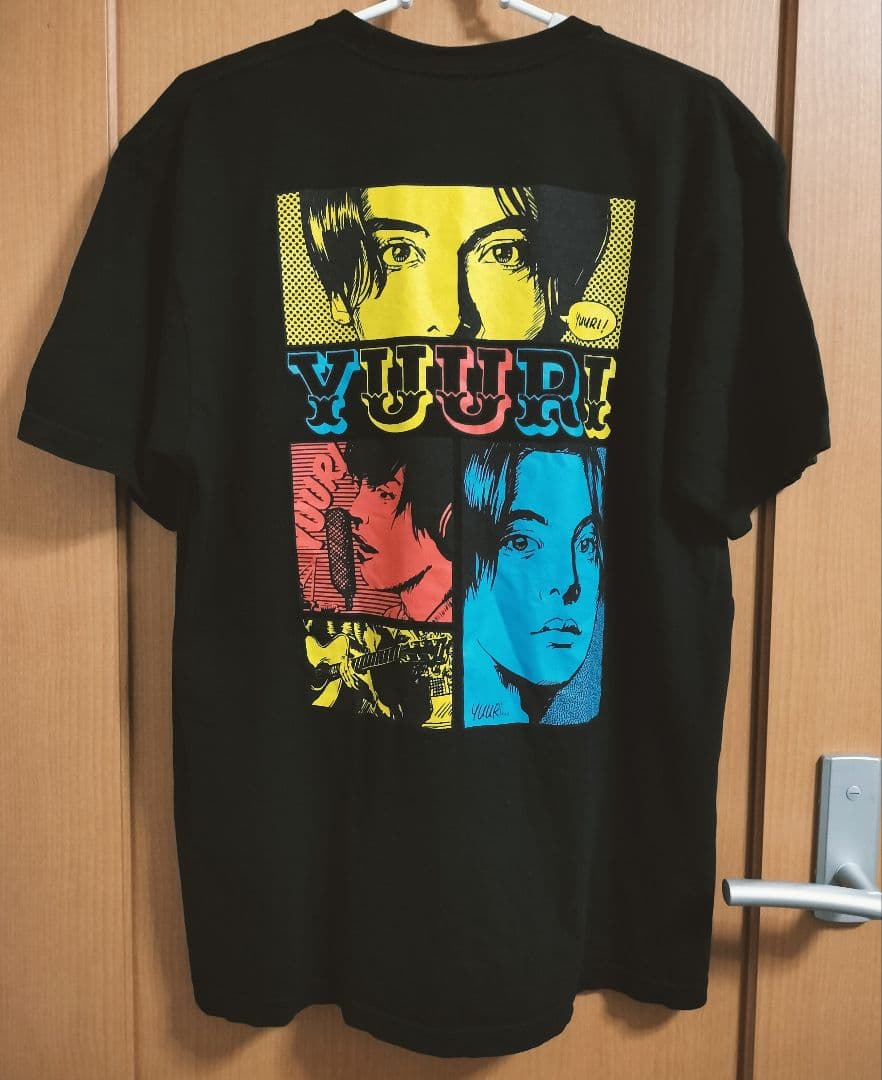 優里 アメコミ風デザインTシャツ ブラック L - メルカリ