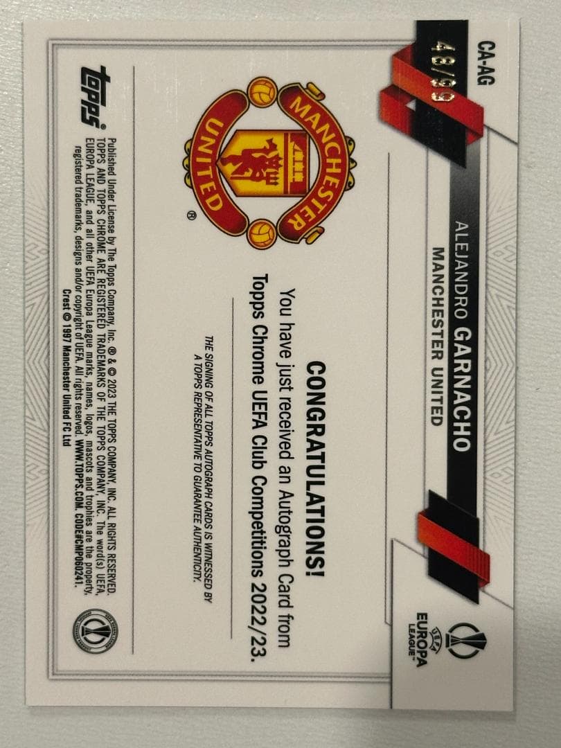 2023 Topps Chrome Garnacho RC Auto - メルカリ