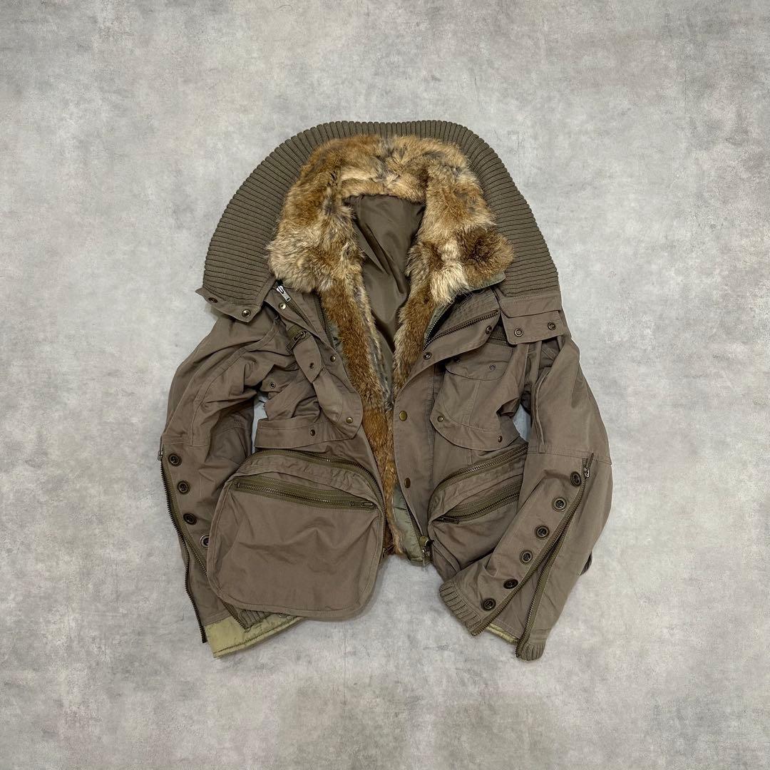 平成ギャルy2k ファー付き ミニタリージャケット フェアリーグランジ