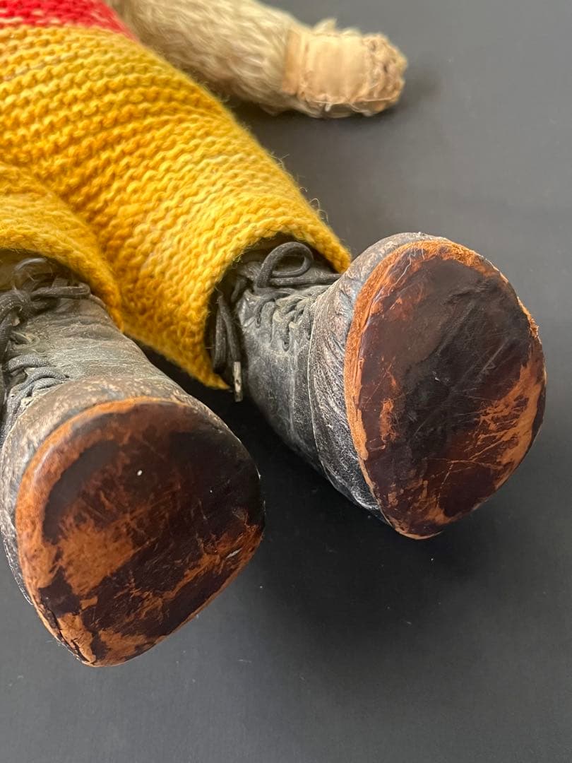 アンティークヴィンテージ英国製テディベア 革靴ぬいぐるみベアくま