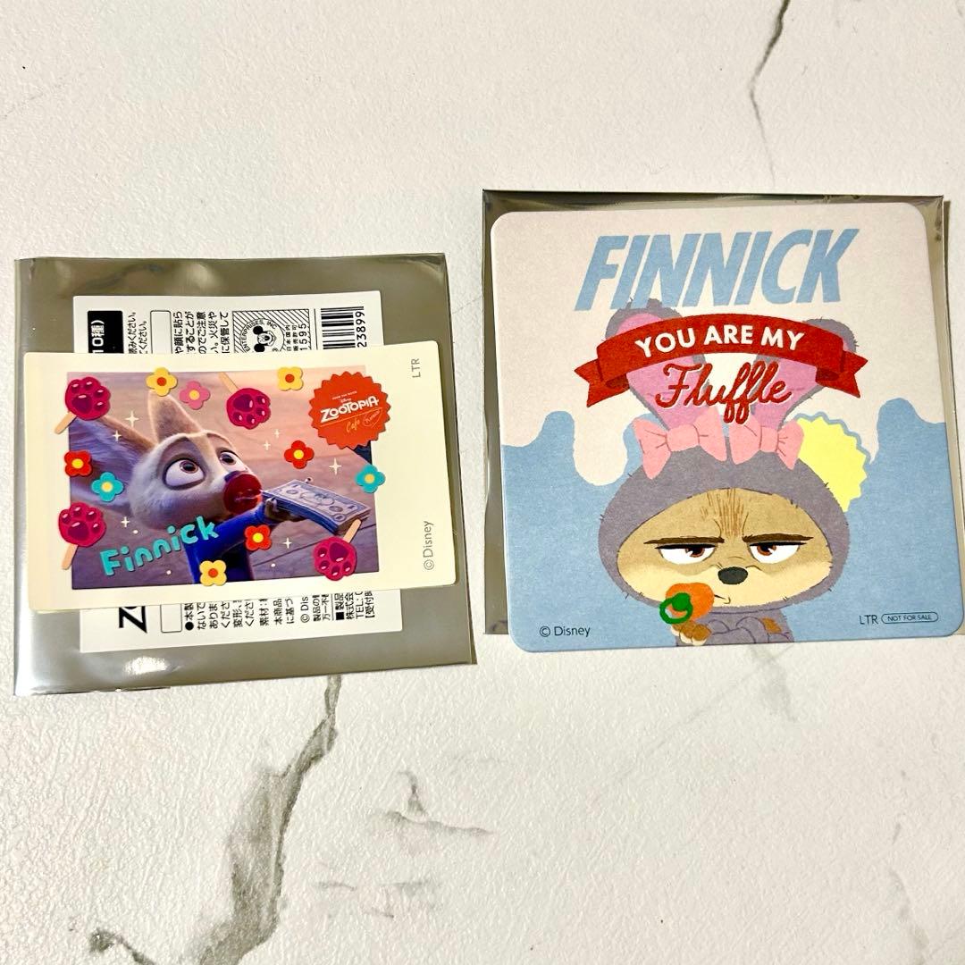 ズートピア コラボカフェ 特典 コースター ステッカー フィニック