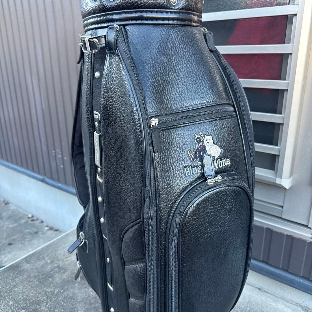 Black&White ゴルフキャディバッグ Amazon | キャディバッグ メンズ レディース ブラック＆ホワイト