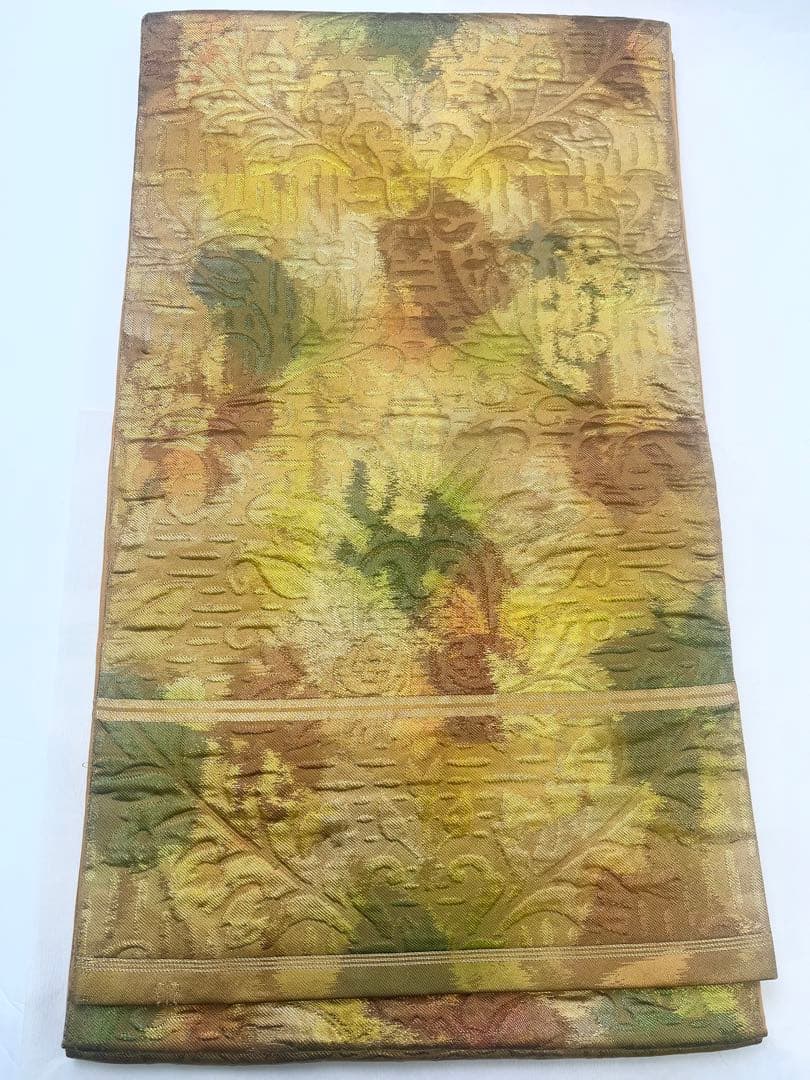 s*k様 川島織物 花柄 袋帯 グリーンのぼかし