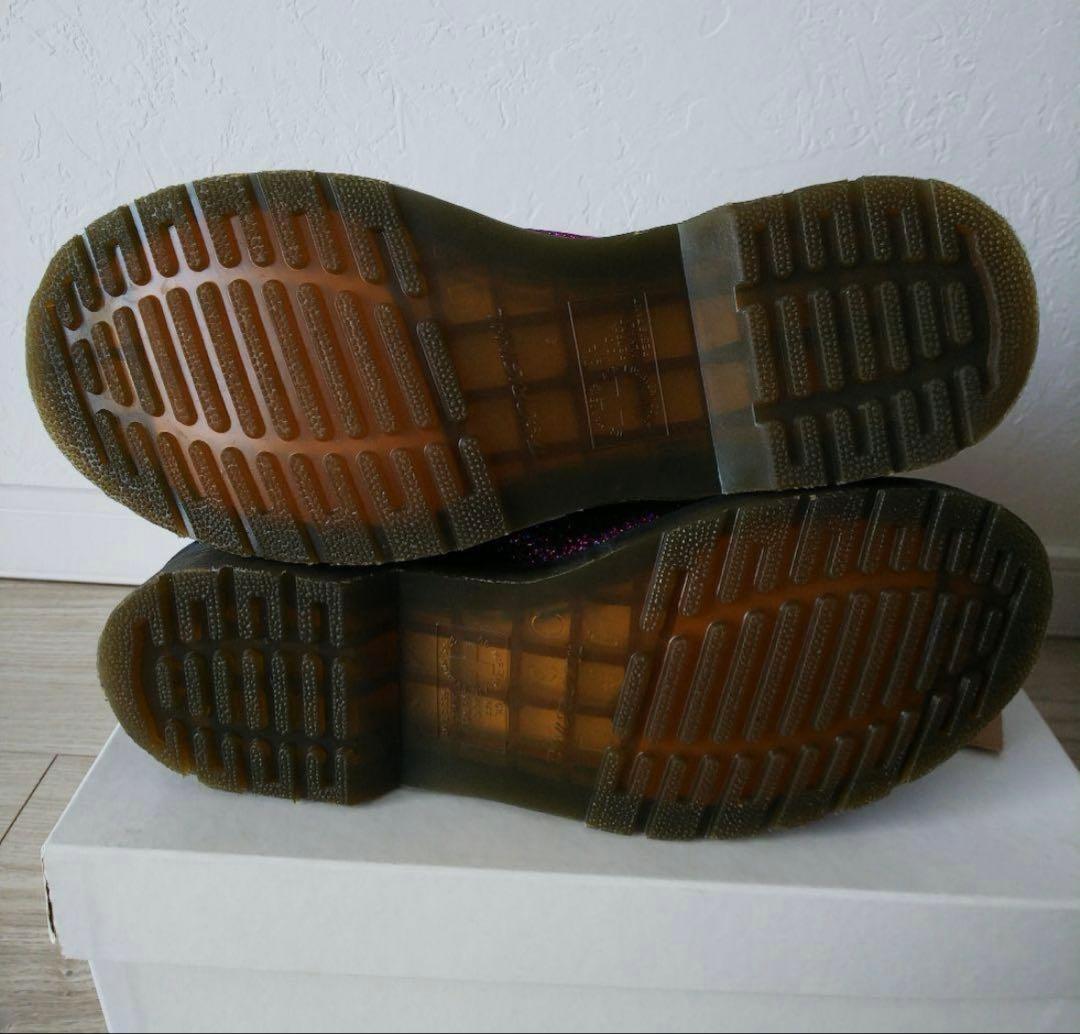 ドクターマーチン ブーツ グリッター ラメ ピンク パープル UK6．5