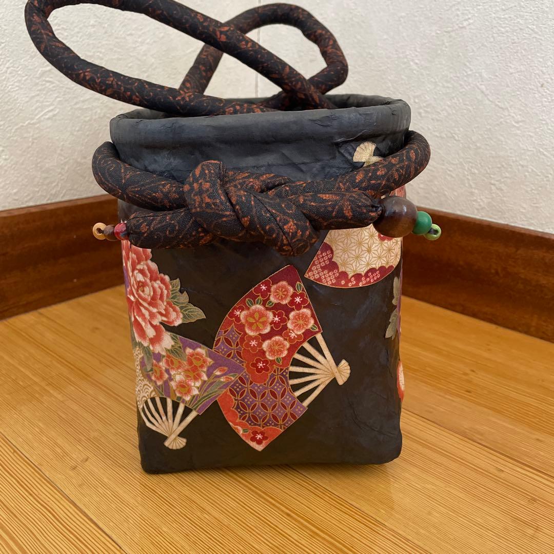 一閑張り 一閑張りバッグ 柿渋染め 市場カゴ ハンドメイド - メルカリ