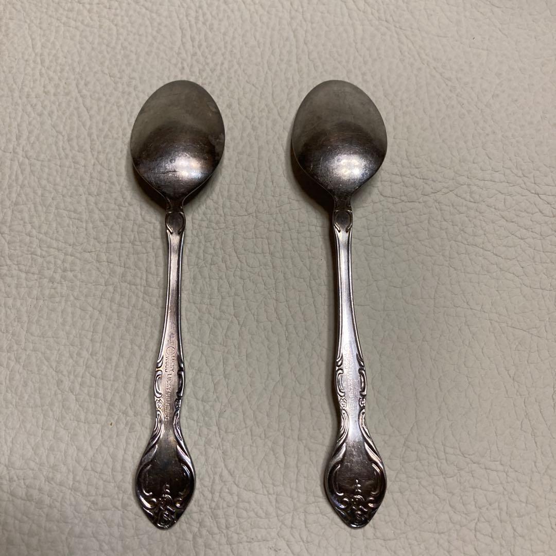 ラッキーウッド ティースプーン2本LUCKY SILVERED 13.1×2.7 - メルカリ