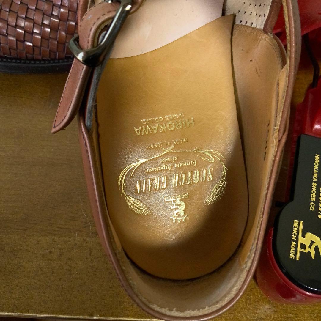 SCOTCH GRAINスコッチグレイン イントレチャート レザーサンダル 25