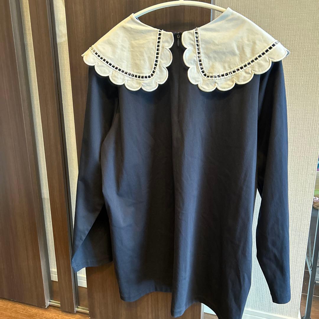 yori スカラップカラーロンTee ネイビー - メルカリ