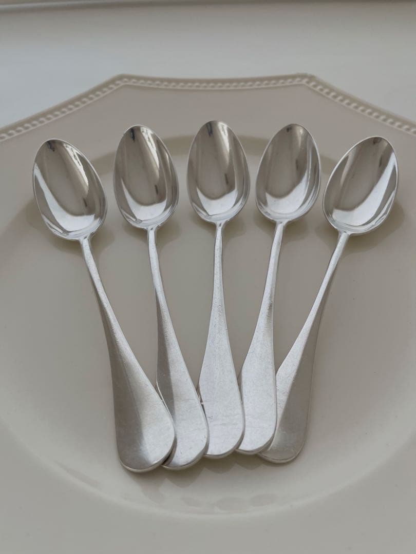 フランスアンティーク エルキューイ シルバースプーン5本セットBaguette