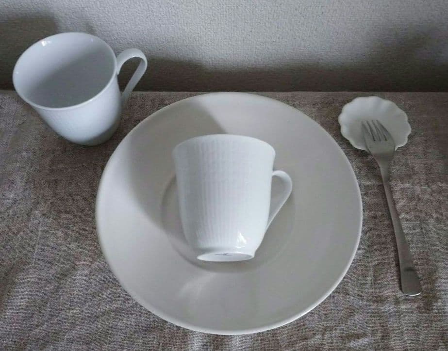 ◇白い器/作家もの◇ 岡田直人さん 00年代 23.5cm　浅鉢 + 豆皿おまけ