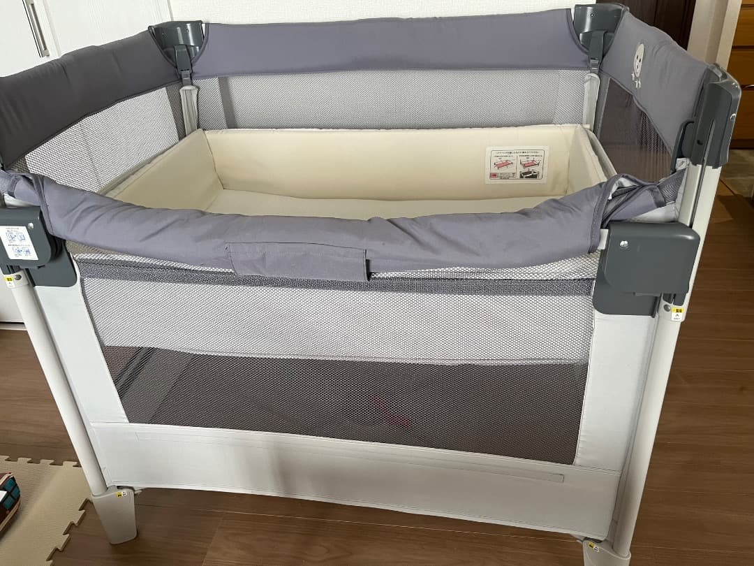 ベビーベッド　アップリカ　ココネルエアー　ホワイトグレー アップリカ（Aprica） ココネルエアー AB ベビーベッド グレーベアー