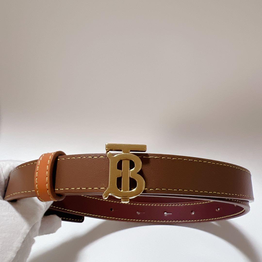 《極美品》バーバリー リバーシブル TBベルト レザー ブラウン ゴールド