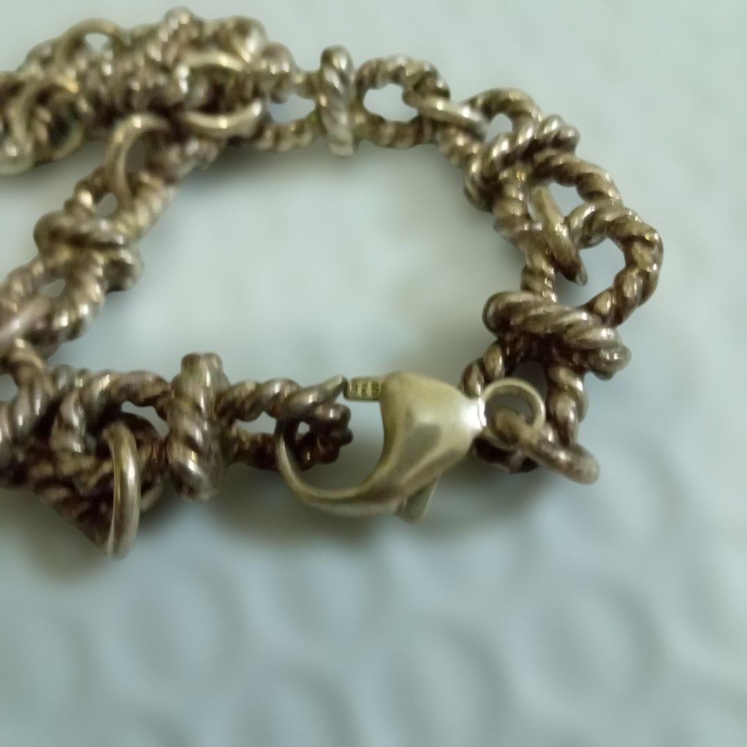 り*う様 《EDIFICE》製ツイストロープブレスレット★シルバー素材★(約20