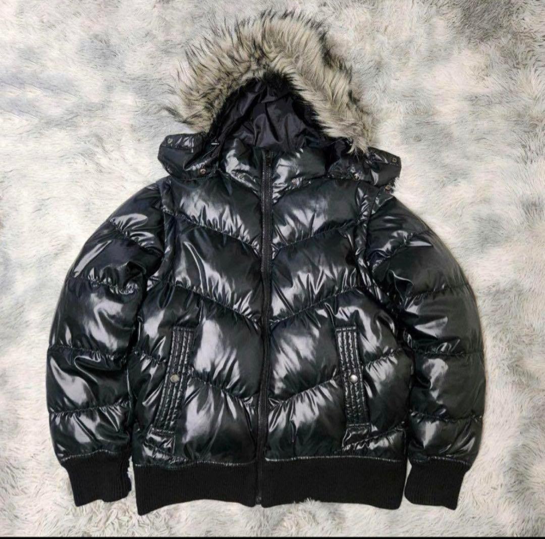 old uniqlo プレミアム ダウン ファー 平成 お兄系 y2k 光沢 - メルカリ