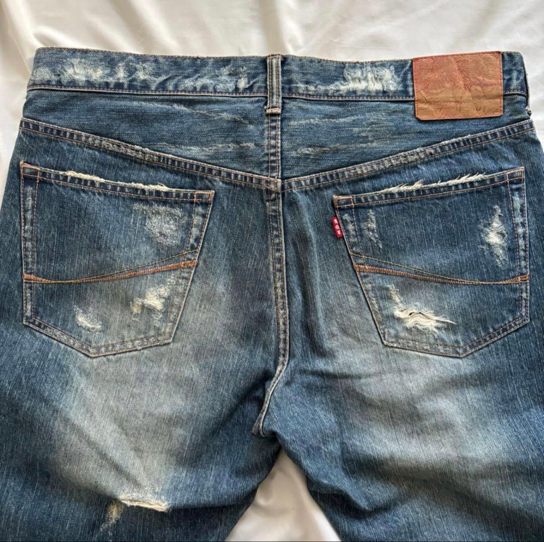 00's y2k ダメージデニム フェード ヒゲ グランジ archive - メルカリ