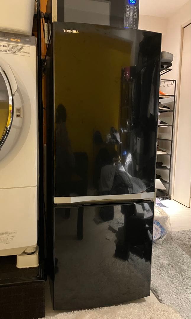 【状態良好・送料込】TOSHIBA 2ドア冷蔵庫153L 右開き 2019年製 TOSHIBA（東芝） 冷蔵庫 153L 右開き 2ドア GR-W15BS-KT (宅配サイズ