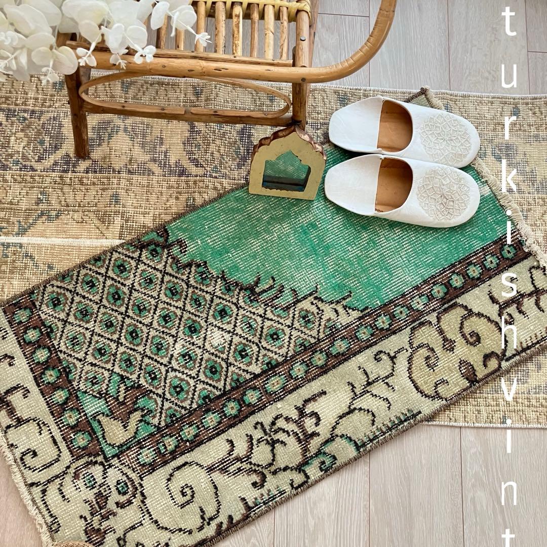 クラシカル柄47×90グリーンアップル チョコ フラワー トルコ