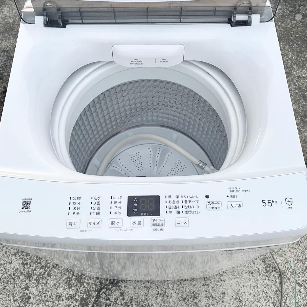 【美品】2025年製 Haier 全自動洗濯機 5.5kg JW-U55B F