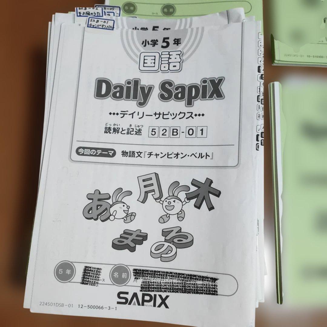 サピックス SAPIX 小学5年1年分 国語 教材セット 欠番 なし 使用済み