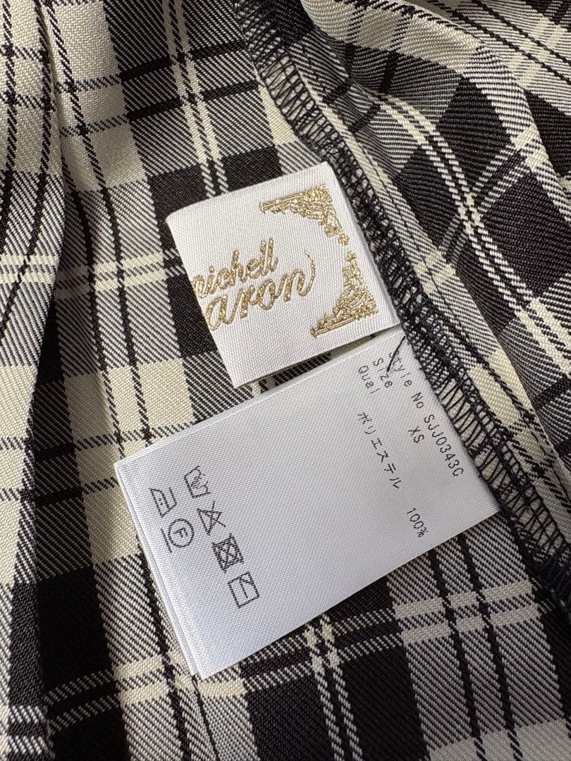 michellMacaron ボレロsetチェックプリーツワンピ ワンピースのみ