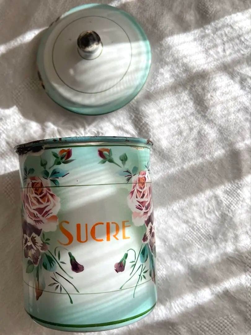 美しい⭐︎フランスアンティーク　JAPY キャニスター　SUCRE フランス アンティーク ヴィンテージ ホーロー キャニスター「Sucre