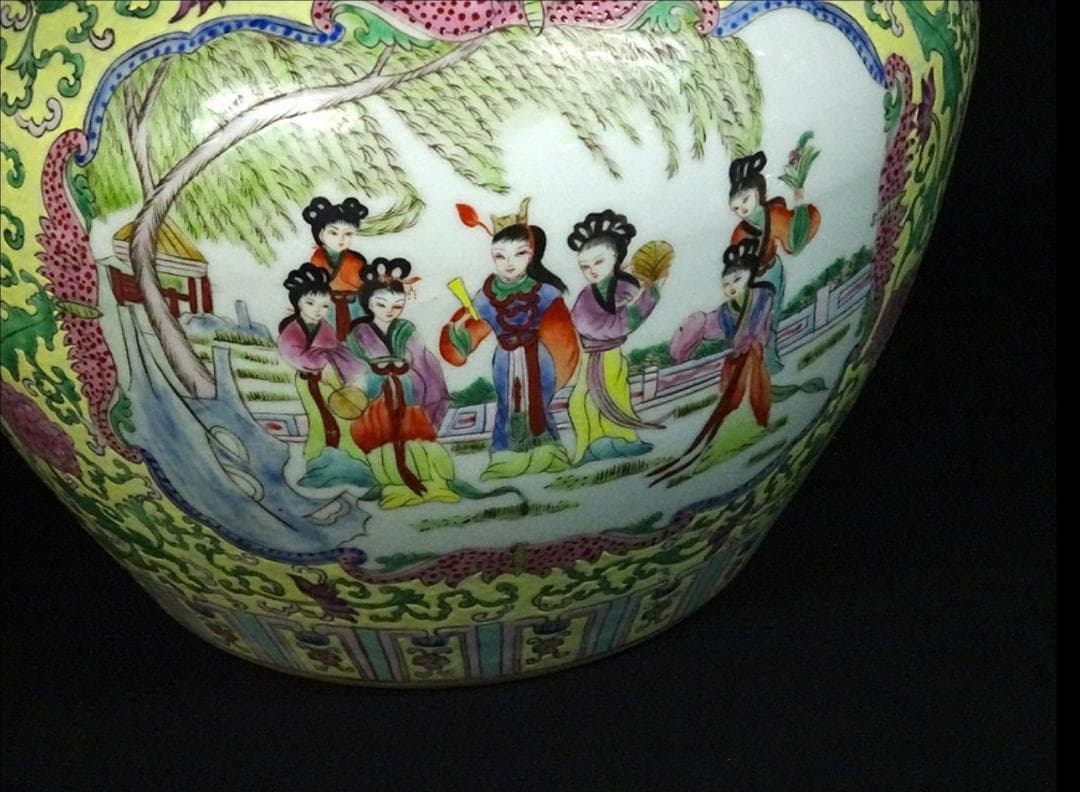 中国古玩 粉彩 天球瓶 大花瓶 高約52cm 時代物 唐物 x031135 - メルカリ