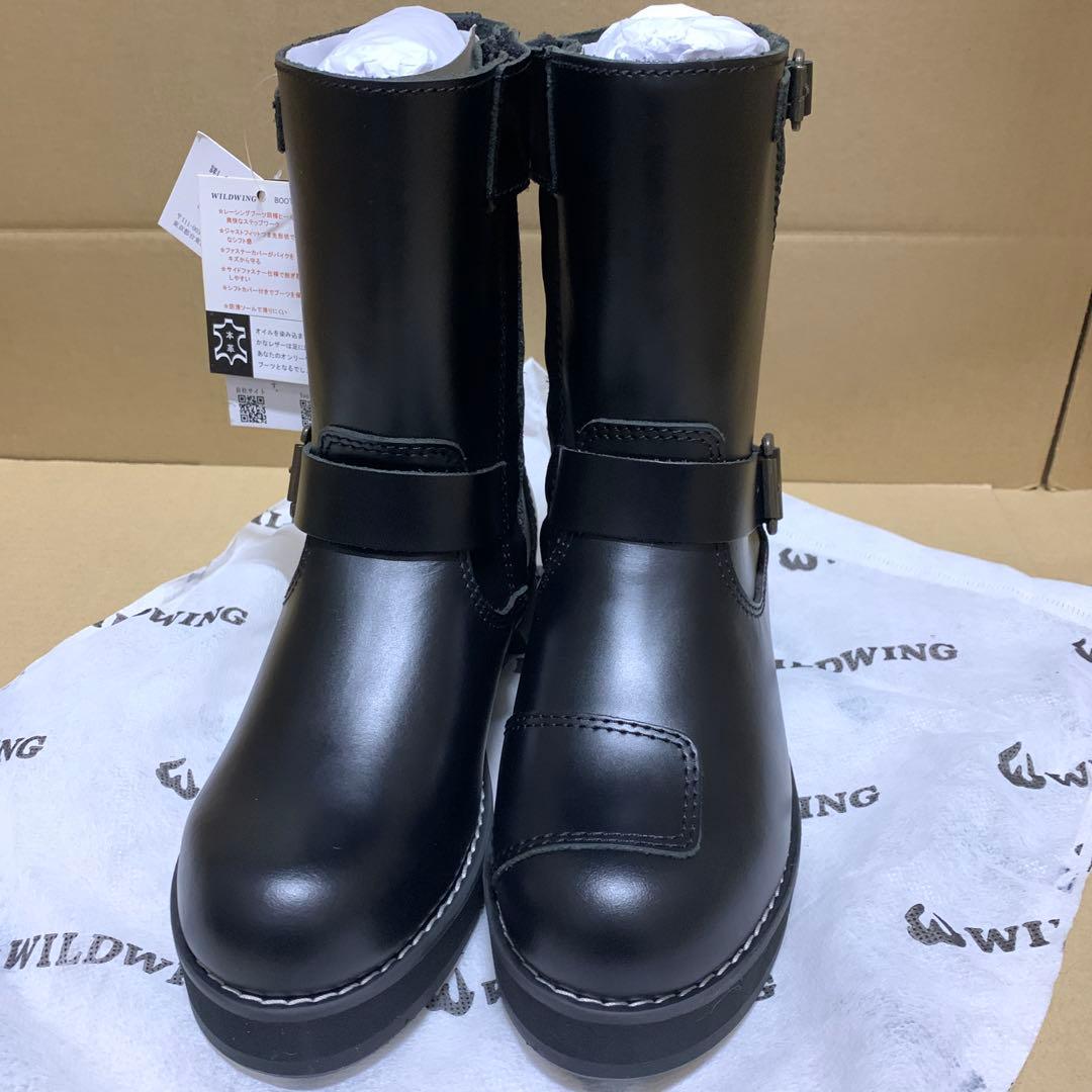 新品　ワイルドウィング イーグル 厚底 本革バイクブーツ 23.5cm
