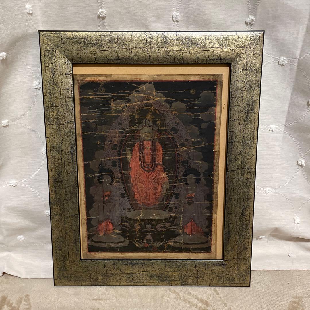 タンカ 仏画 肉筆 骨董　額付き タンカ 仏画 肉筆 骨董 額付きの通販はau PAY マーケット - 輸入雑貨の