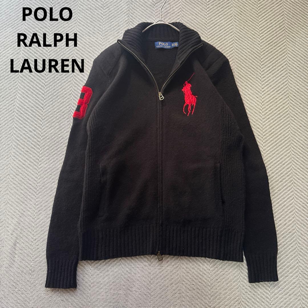 美品 ポロラルフローレン ドライバーズニット ビッグポニー ダブル