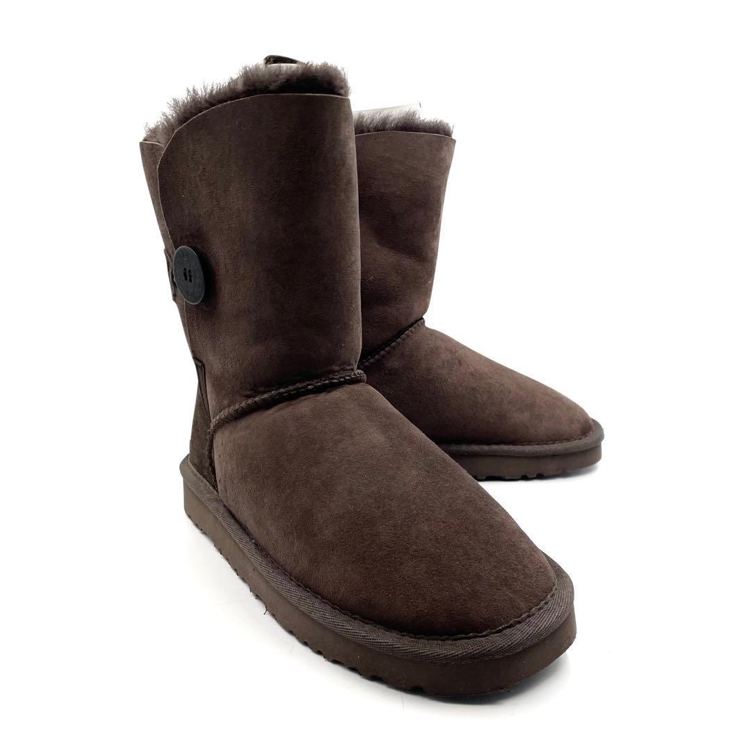 《未使用品》 アグ ムートン ミドル ショート ブーツ スエード ブラウン 茶系