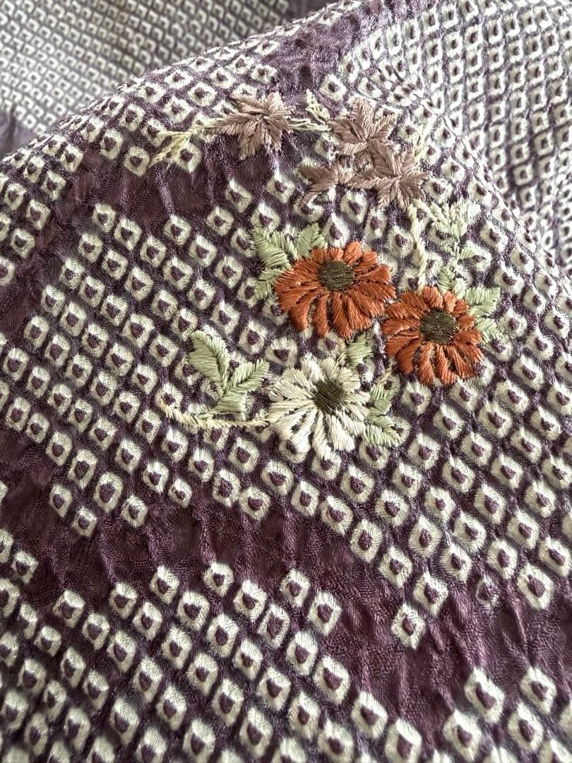 訪問着】身丈お直し料金・補正着 疋田本鹿子総絞り 花柄日本刺繍 気品