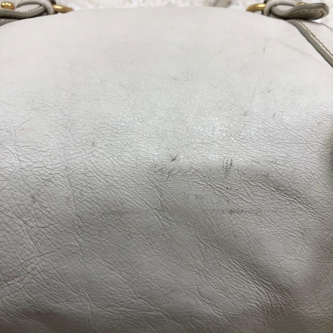 MIU MIU VITELLO LUX ショルダーバッグ 2WAY ホワイト - メルカリ