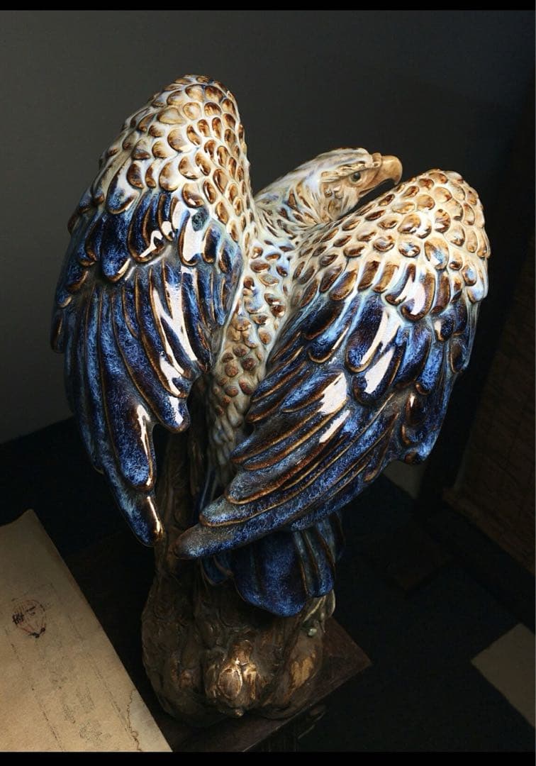 旧蔵 時代物 匠 最高峰 逸品 古陶器 鷹 インテリア 古美術 商売繁盛へ