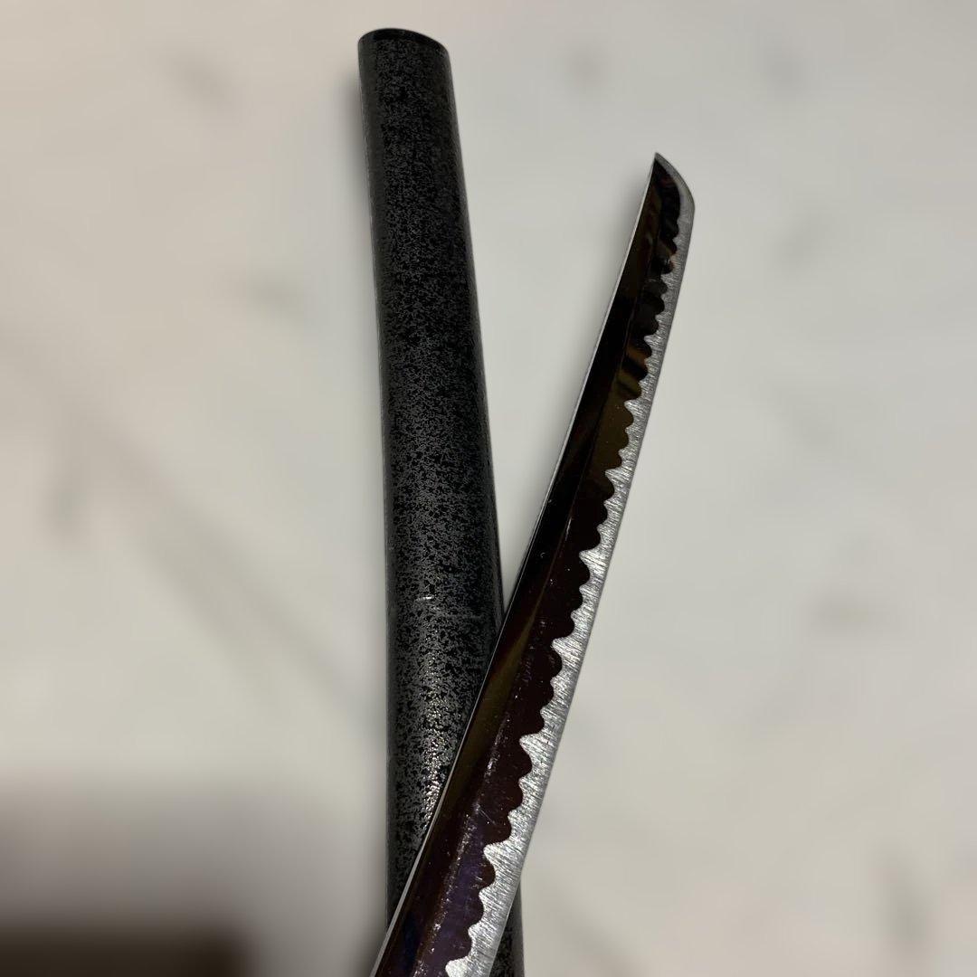 格安模造刀大刀 濃緑柄 波絵透し丸鍔 黒梨地鞘 - メルカリ