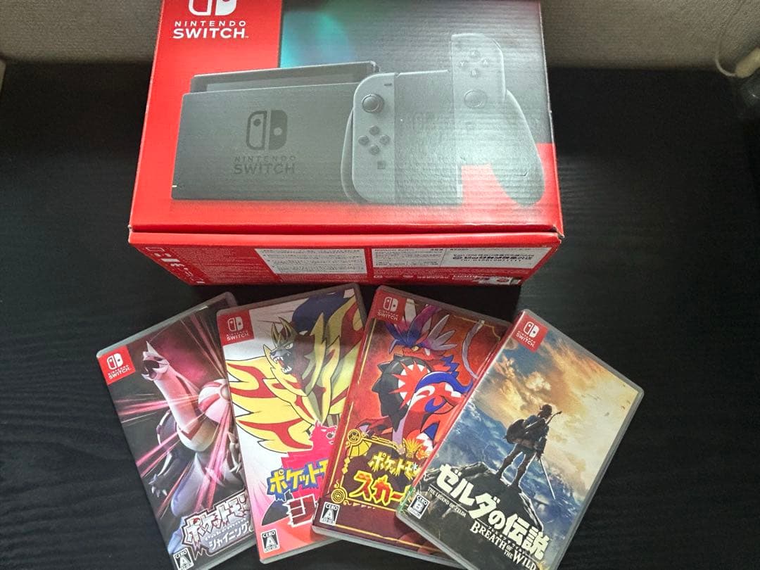 Nintendo Switch グレー 本体 + ソフト4本 任天堂 Nintendo Switch グレー 新モデル Nintendo Switch Nintendo