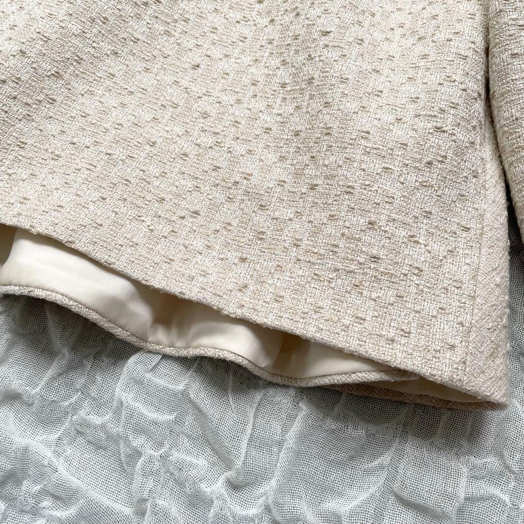 美品】デミルクスビームス バックフレアツイードプルオーバー ペプラム