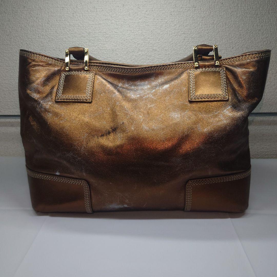 LOEWE ブロンズ 刺繍ロゴ ショッパー トートバッグ 南京錠 - メルカリ