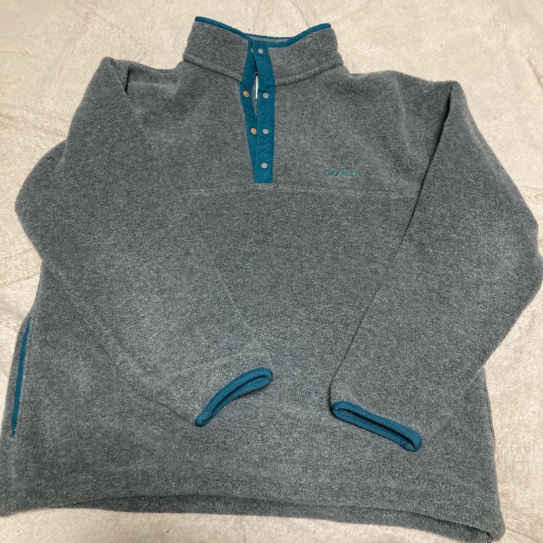希少 80s-90s L.L.Bean ハーフスナップ フリース 筆記体ロゴ刺繍