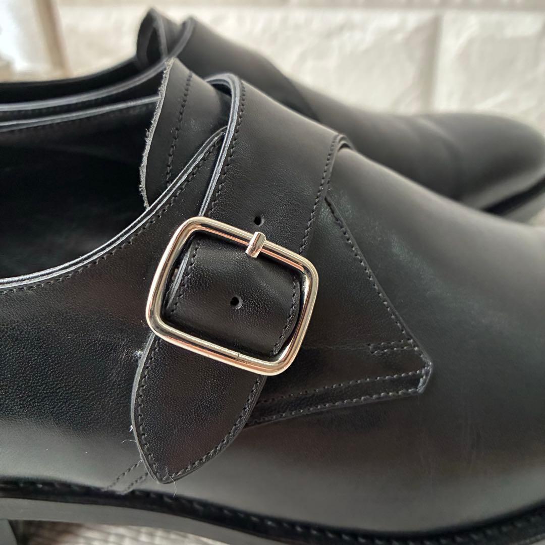 ユナイテッドアローズ 革靴 黒 UK7 シングルモンクストラップ