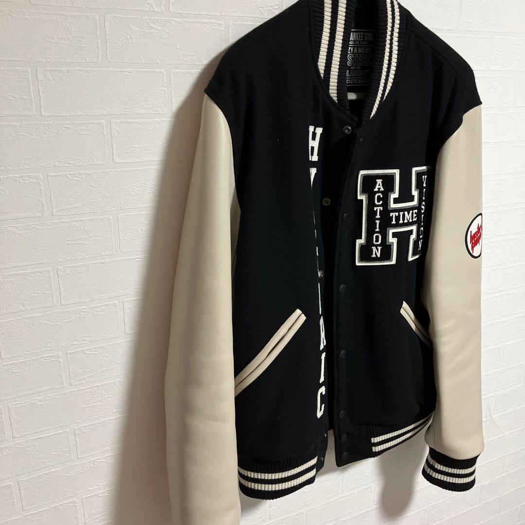 美品 ヒステリックグラマー SEE NO EVIL刺繍 スタジャン XL メンズ