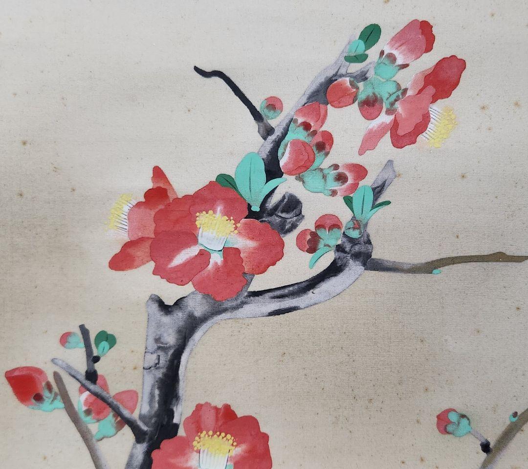 椿に雀図/春晨】鈴木(成欣)欣二 2604 共箱 郷倉千靭門下