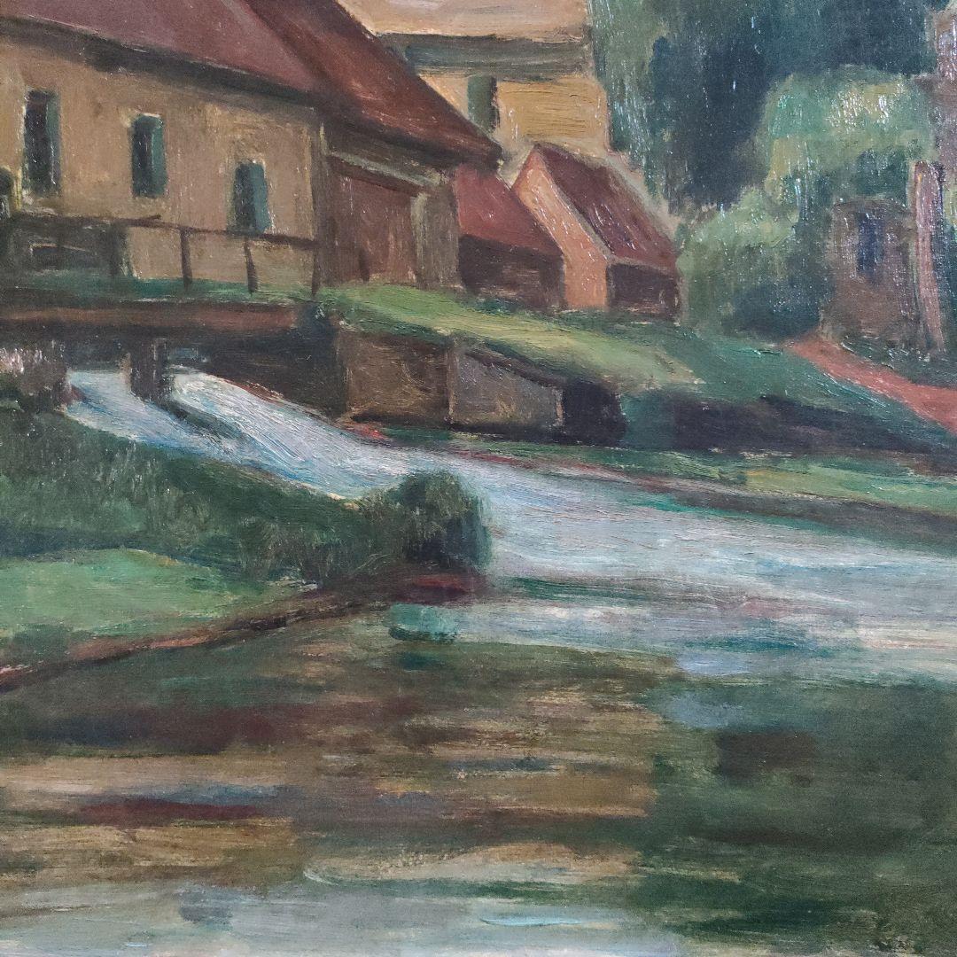 油彩画巨匠 大久保作次郎 F12号秀作『フランスボーヴェ郊外』1926年制作